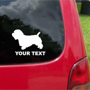 Set (2 Pieces)  Glen of Imaal Terrier Dog  Sticker Decals with custom text 20 Colors To Choose From.  U.S.A Free Shipping
