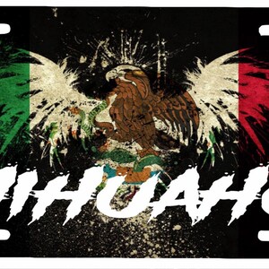 Chihuahua Mexico Aluminum License Plate Placa  6&quot;x 12&quot;