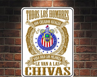 Chivas Futbol Mexico Aluminum Sign, Guadalajara, 9x12