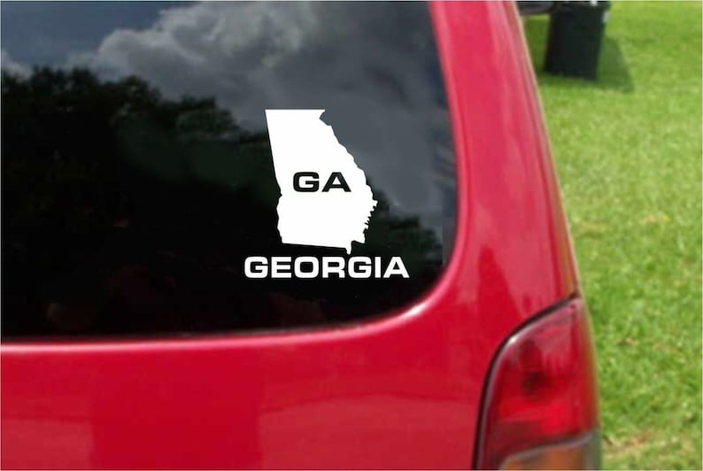 2 Pieces GA State USA Outline Map Stickers Decals 20 Etsy