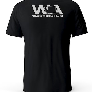 Washington WA State Reflective Logo Black T-shirt - Etsy