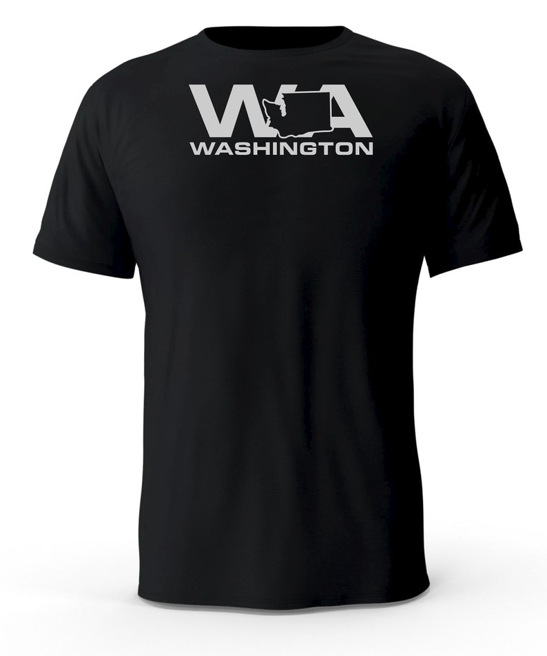 Washington WA State Reflective Logo Black T-shirt - Etsy