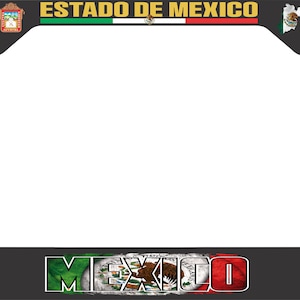Couvercle de porte-étiquette fantaisie en aluminium pour cadre de plaque d'immatriculation Estado De Mexico