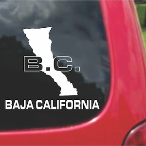 2 Pieces Baja California Mexico Outline Map  Stickers Decals 20 Colors To Choose From.  U.S.A Free Shipping