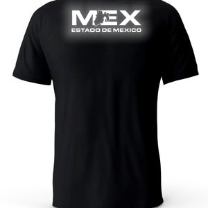 Estado De Mexico Mexico  Reflective Logo Black T-Shirt playera