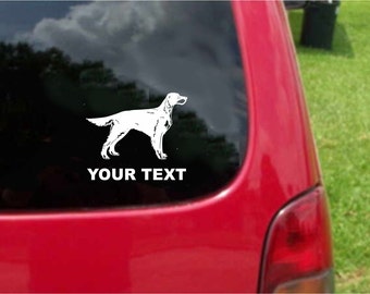 Gordon Setter Dog Decal Set, Custom Text, Car Window Sticker