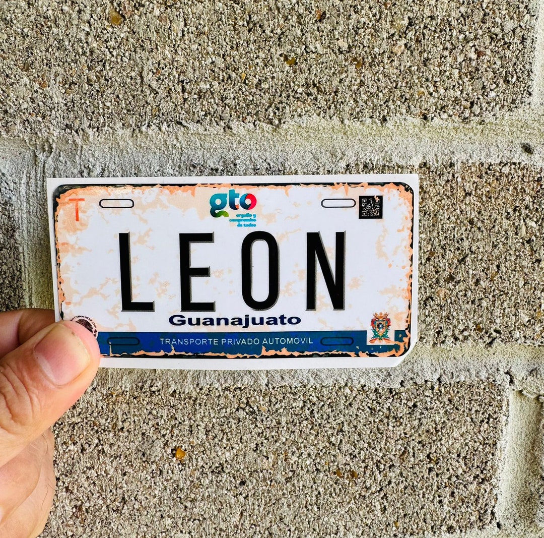 Leon Guanajuato License Plate Sticker Set, Weatherproof Vinyl Decals - Etsy