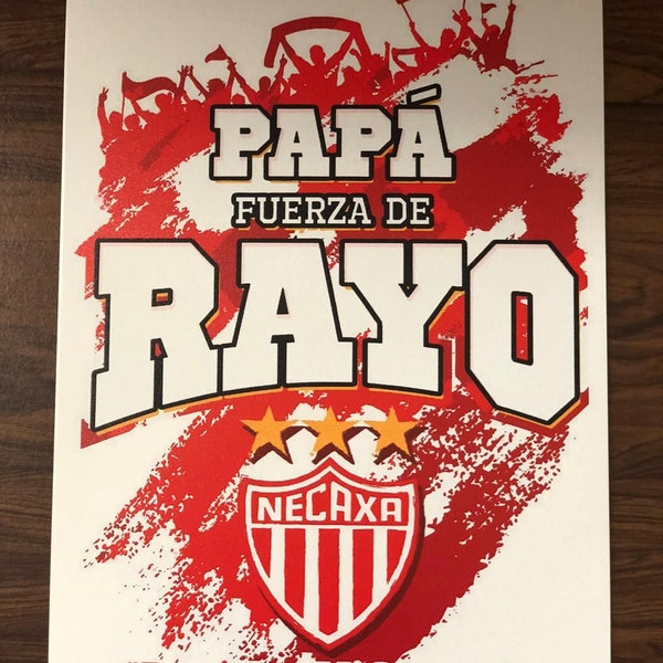 Papa Fuerza De Rayo Rayos del Necaxa Aguascalientes Futbol Mexico Tin Metal Sign 20x30 cm . Excellent gift for Dad