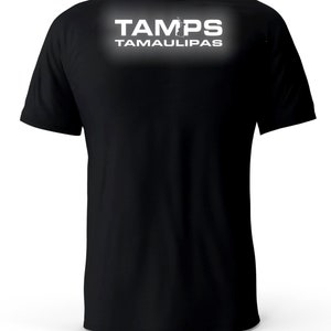 Tamaulipas Mexico  Reflective Logo Black T-Shirt playera
