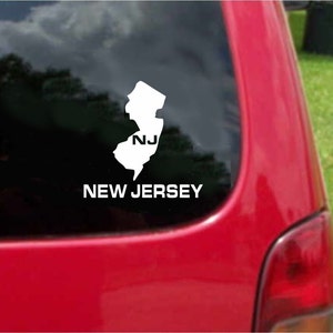 2 stuks New Jersey NJ State USA Outline Map Stickers Stickers 20 kleuren om uit te kiezen.  U.S.A Gratis verzending