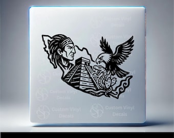 Mapa de México aguila y  Azteca | Mexico map eagle and Aztec warrior | in svg, png, dxf, eps, jpg  Cricut - Silhouette | Instant Download