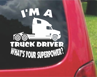 Calcomanías con superpoderes para conductores de camiones (juego de 2)