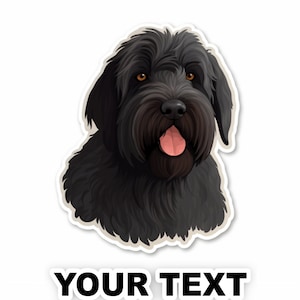 Set of 2 Black Russian Terrier Dog Decal Stickers with Free Custom Text - Full Color and Weatherproof. U.S.A Free Shipping
