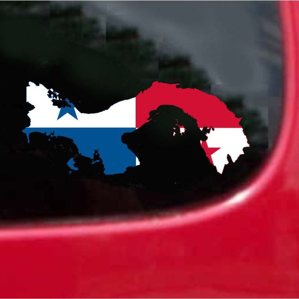 2 Pieces Panama Outline Map Flag Vinyl Decals Stickers Full Color/Weather Proof. U.S.A Free Shipping