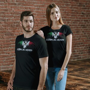 Estado de Mexico  Eagle Flag Black T-Shirt playera Black t-shirt tshirt t shirt playera
