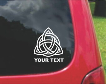 Keltischer Knoten Triquetra Aufkleber (2er Set) - Benutzerdefinierter Text