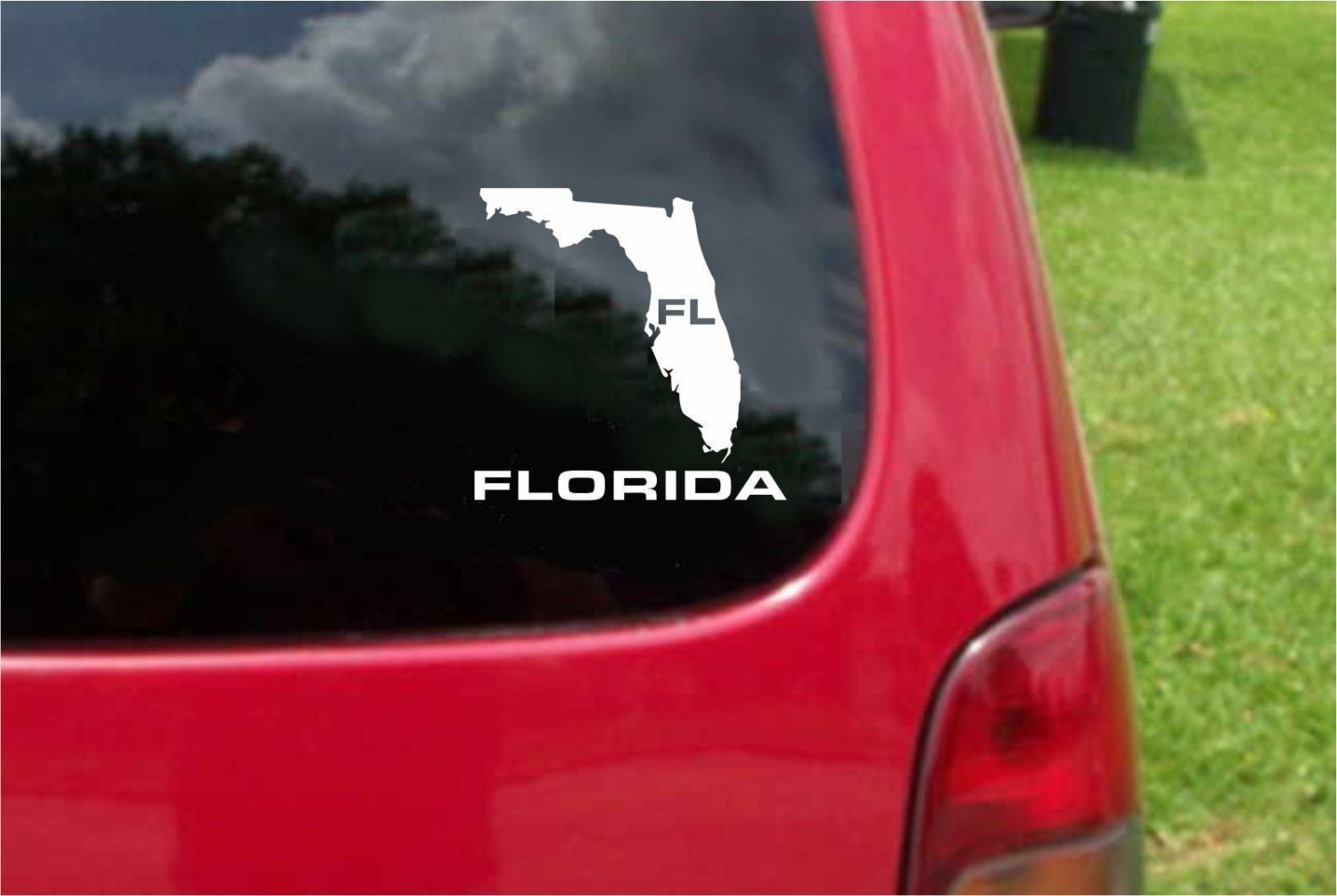 2 Pieces Florida FL  State USA Outline Map Stickers Decals 20 Colors To Choose From.  U.S.A Free Shipping