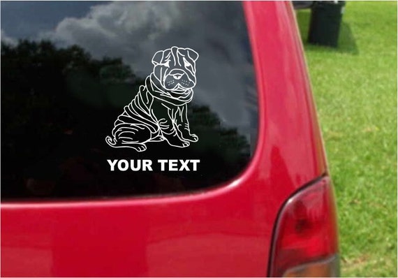 I Love My Sharpei Windshield Sticker Vinyl Auto Window shar pei shar-pei