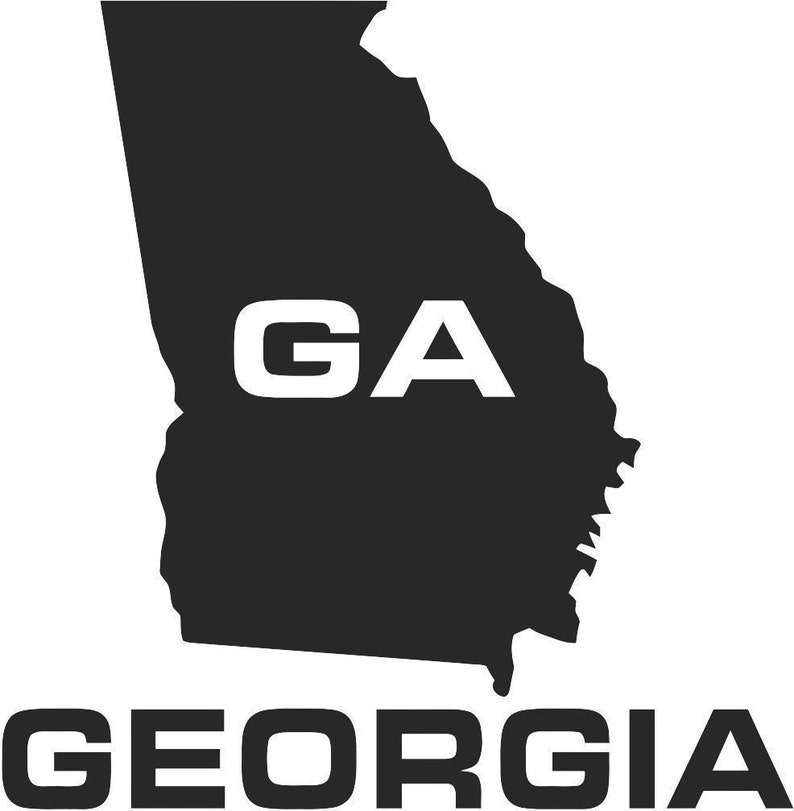 2 Pieces GA State USA Outline Map Stickers Decals 20 Etsy