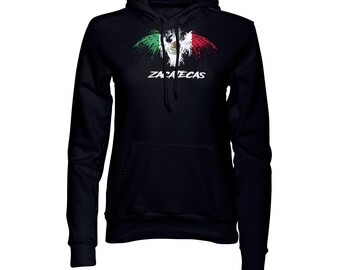 Zacatecas Mexico Eagle Flag Black  Pullover  Hoodie Hoody Sudadera Sweatshirt