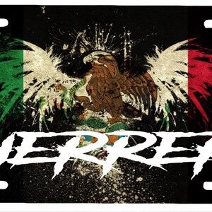 Guerrero Aluminum License Plate Placa  6&quot;&#39; x 12&quot;