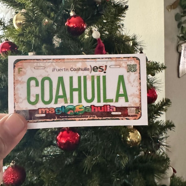Set of 2 Decorative Coahuila License Plate Decal Stickers Full Color, Weatherproof, Vintage Distressed  Look. U.S.A Free Shipping