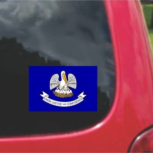 Vinyl Decal Set of 2 Stickers LOUISIANA STATE FLAG STICKERS Choose Size