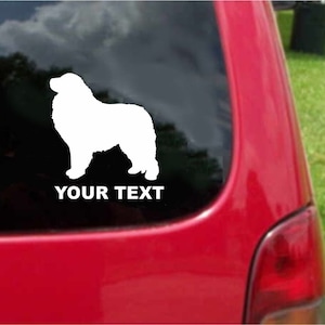 Set (2 Pieces) Great Pyrenees Dog Sticker Decals with custom text 20 Colors To Choose From.  U.S.A Free Shipping