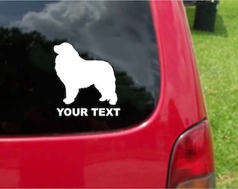 Set (2 Pieces) Great Pyrenees Dog Sticker Decals with custom text 20 Colors To Choose From.  U.S.A Free Shipping