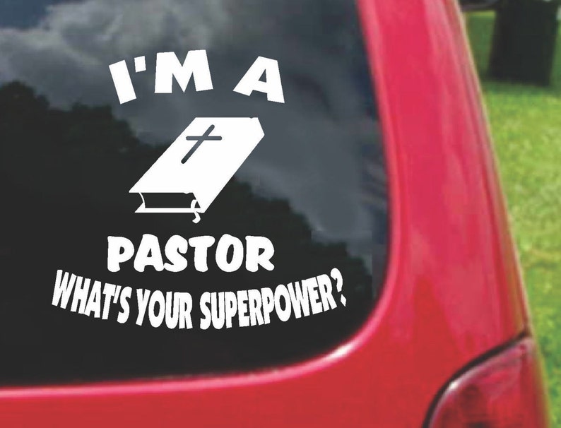 Pastor Superpower Vinyl Decal Set - 2 Piece, 20 Colors - Etsy