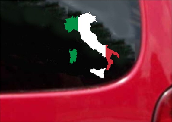 Italy Map Flag Vinyl Decals - 2 Piece Weatherproof Stickers