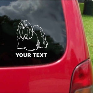 Set of 2 Maltese Dog Sticker Decals with custom text 20 Colors To Choose From. U.S.A Free Shipping image 1