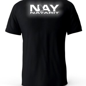 Nayarit Mexico  Reflective Logo Black T-Shirt playera