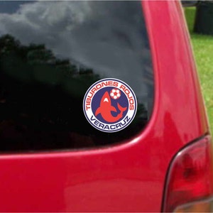 2 peças adesivos decalques Veracruz Tiburones Futbol México em cores/à prova de intempéries. Frete grátis para os EUA