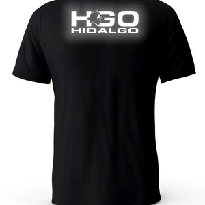 Hidalgo Mexico  Reflective Logo Black T-Shirt playera