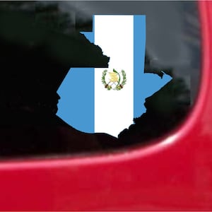 2 pièces Guatemala Contour Carte Drapeau Vinyle Décalcomanies Autocollants Pleine Couleur / Résistant aux intempéries. U.S.A Livraison gratuite