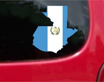 Guatemala Flag Map Vinyl Decals - Full Color, Weatherproof (2 Pieces)