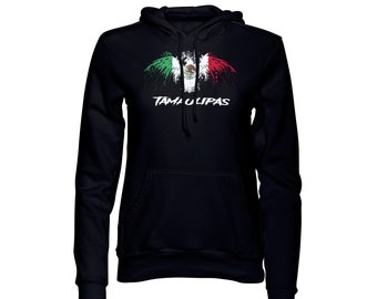 Tamaulipas Mexico Eagle Flag Black  Pullover  Hoodie Hoody Sudadera Sweatshirt