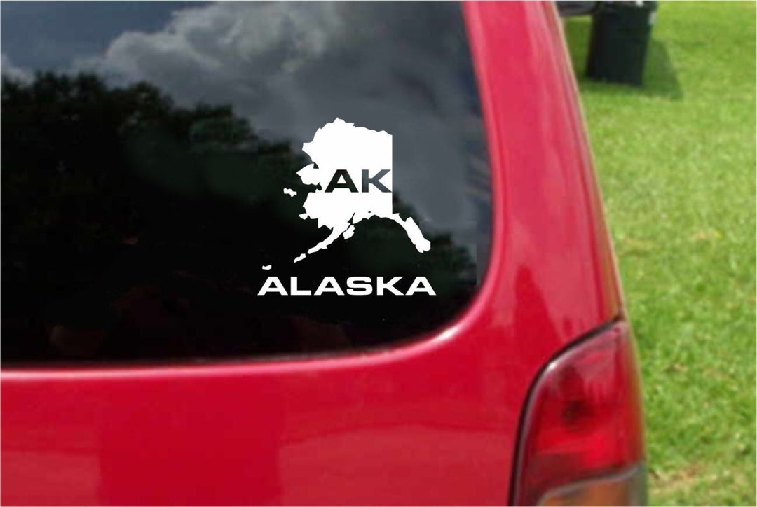 Alaska (AK) State Outline Decal Stickers - 2 Piece Set - Etsy
