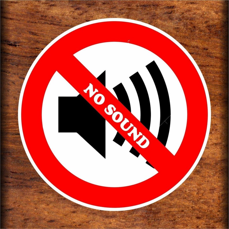 Set of No Sound Warning Sign Stickers Decals Full Etsy