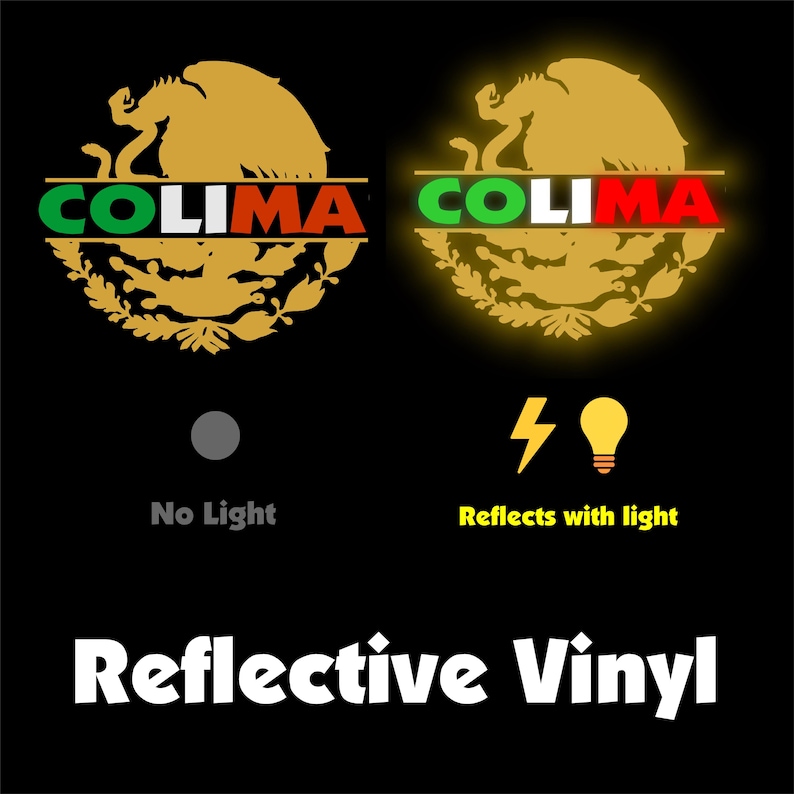 Colima Sticker Colima Reflective Sticker With Mexican Coat of Arms Tricolor Vinyl ...