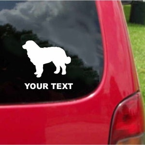 Set (2 stuks) Berner Sennenhond Sticker Stickers met aangepaste tekst 20 kleuren om uit te kiezen.  U.S.A Gratis verzending
