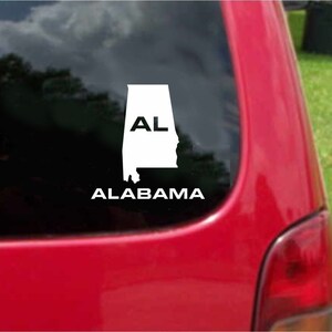 2 Stück Alabama AL State USA Outline Map Aufkleber Aufkleber 20 Farben zur Auswahl.  U.S.A Versandkostenfrei