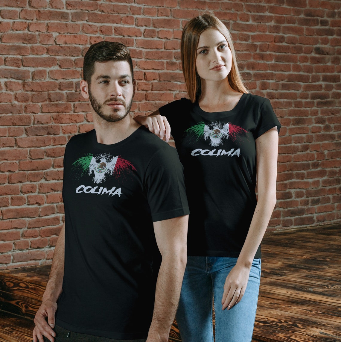 Colima Mexico Eagle Flag Black T-shirt Playera Black T-shirt - Etsy