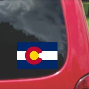 2 Pieces  Colorado  State Flag Vinyl Decals Stickers Full Color/Weather Proof. U.S.A Free Shipping