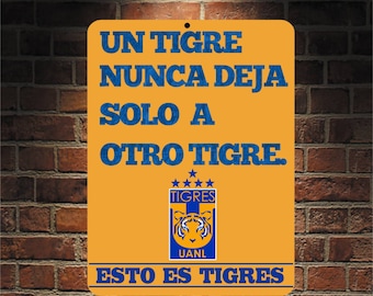 Cartel de aluminio de Tigres UANL, Futbol México, 9x12