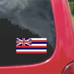 2 Pieces Hawaii  State Flag Vinyl Decals Stickers Full Color/Weather Proof. U.S.A Free Shipping