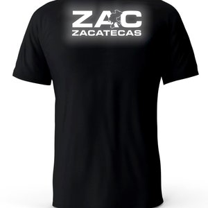 Zacatecas Mexico  Reflective Logo Black T-Shirt playera