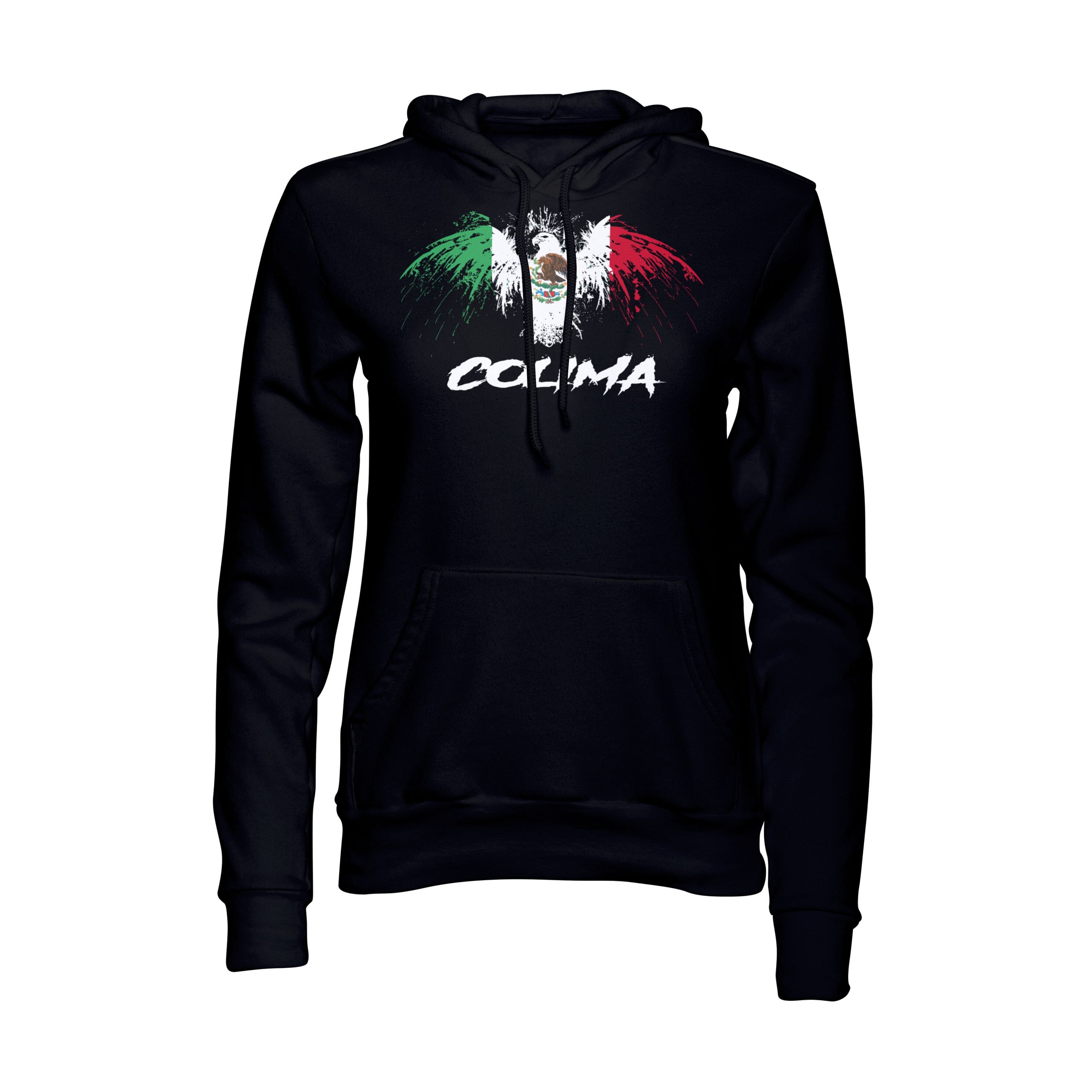 Colima Mexico Eagle Flag Black Pullover Hoodie Hoody Sudadera ...