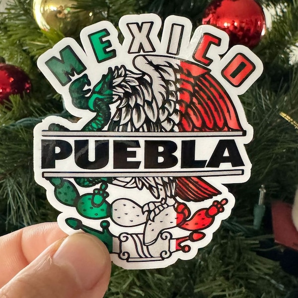 2 Stück Puebla Mexico Adler Emblem Aufkleber Aufkleber Vollfarbe / Wetterfest. USA kostenloser Versand